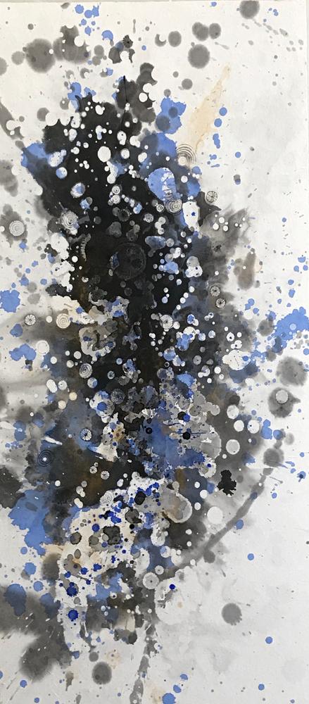 Yoshikawa, 27x12, $1000, sumi-ink, Japanese pigments, acrylic on Xuan paper,2017, 2017, Fumiyo Yoshikawa