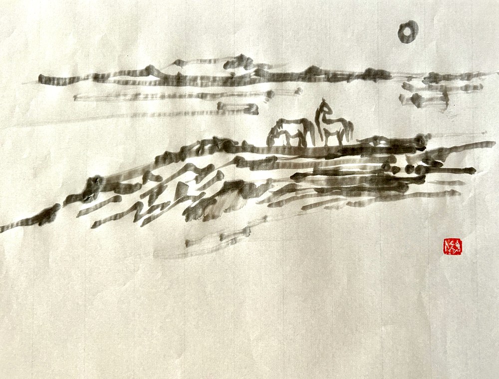 Horses on the Hill, 2025, Fumiyo Yoshikawa